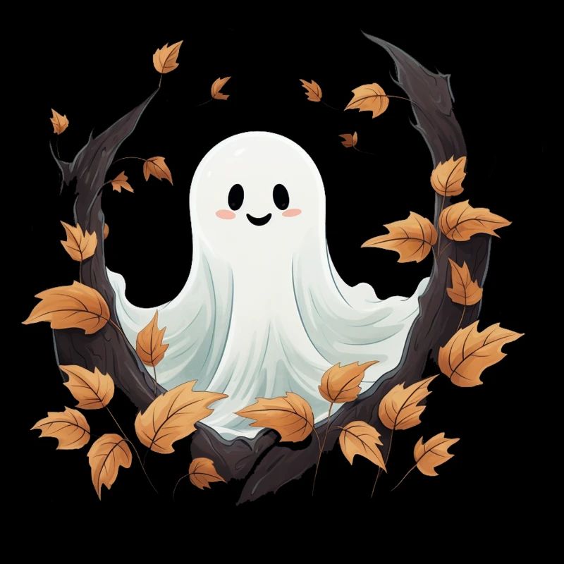 Süßer Halloween-Geist im Herbst
