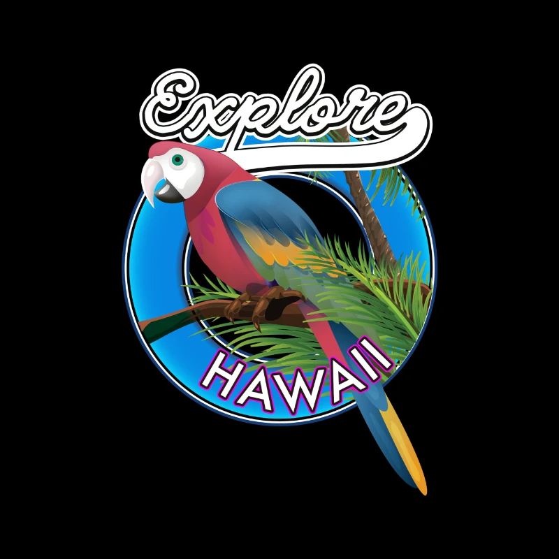 Entdecken Sie das Hawaii-Retro-Logo.