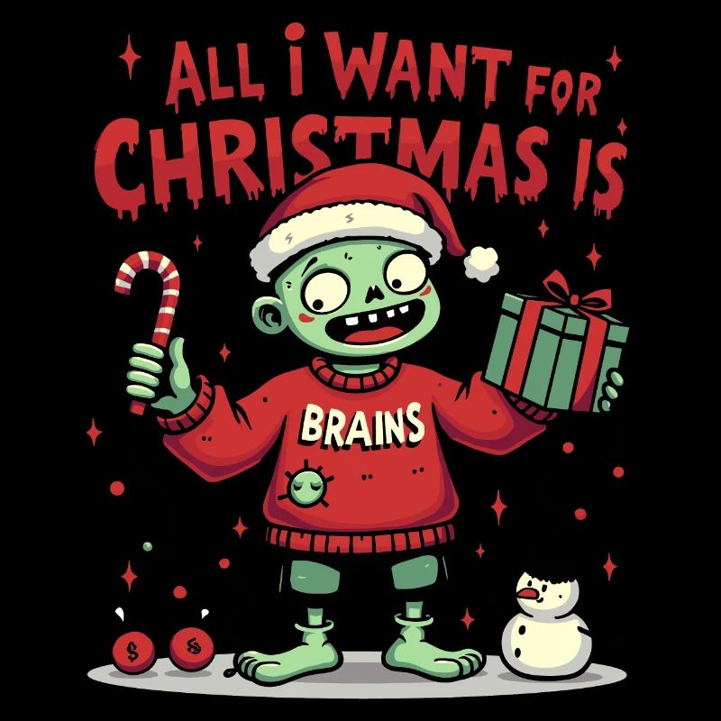 Lustiger Zombie im Weihnachtspullover