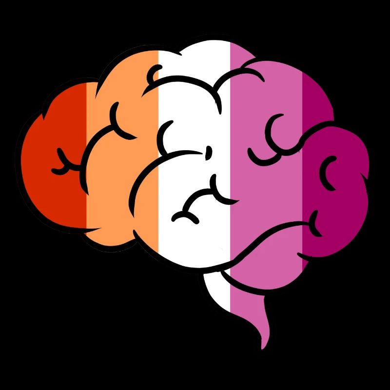 Lesbian Brain Orange Pink Lesbian Pride