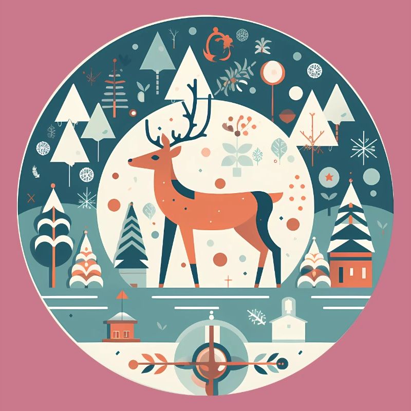 Hirsch mit Weihnachtselement, Liebeshirsche