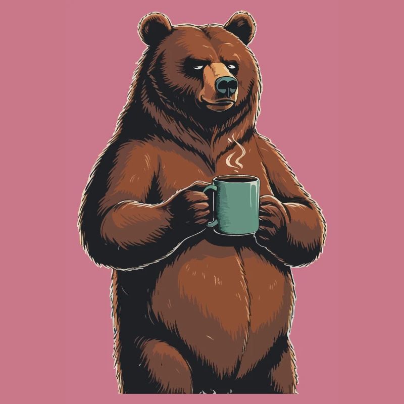 Grim Bear Coffee Mug Bears Coffee Tired