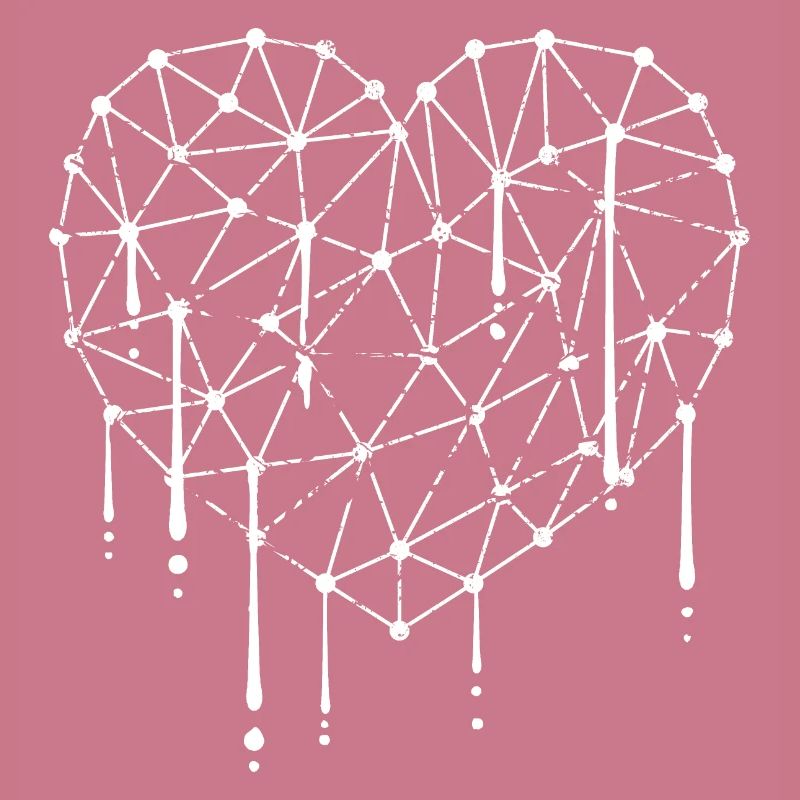 Cool Heart Love Graffiti Drop Grid Pattern