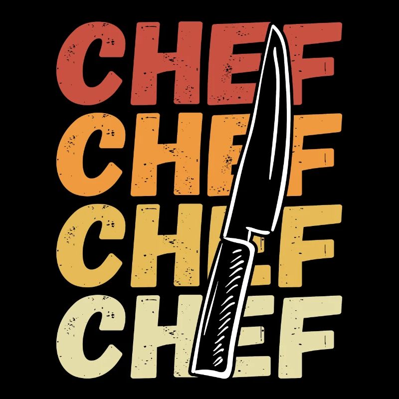 Couteau rétro coloré du chef
