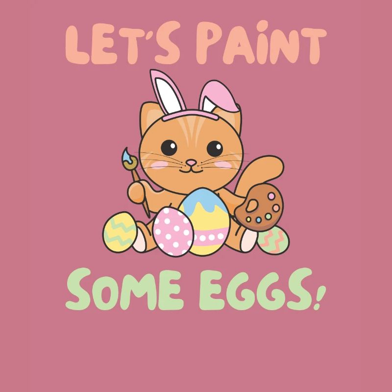 cute cats at Easter with Easter eggs cat