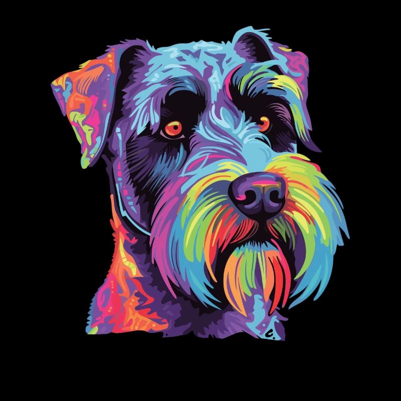 Aquarelle colorée Standard Schnauzer