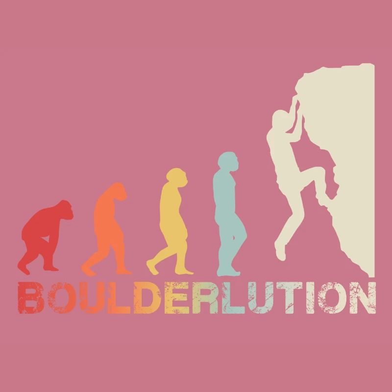 Bouldern Klettern Evolution Bergsteiger Vintage