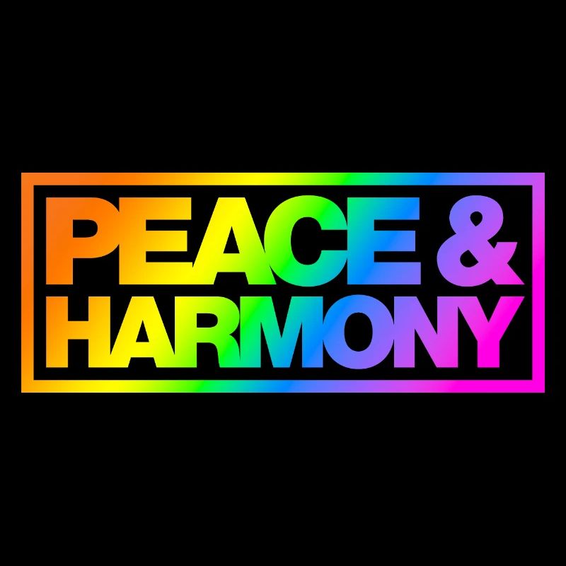 Typo Peace Harmony Silhouette Arc-en-ciel