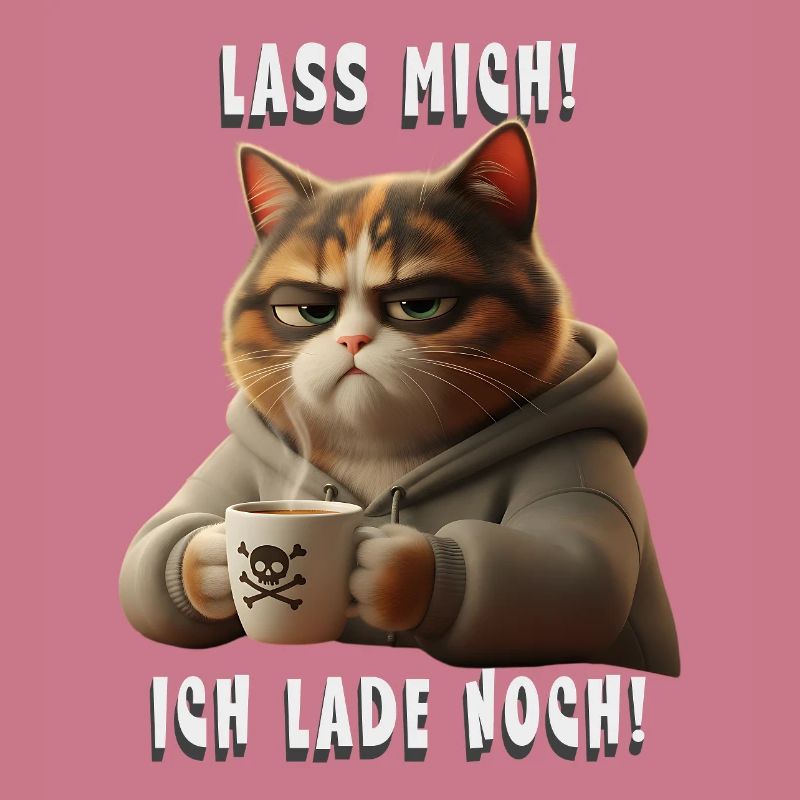 Grumpy Katze mit Kaffee Hoodie Morgenmuffel