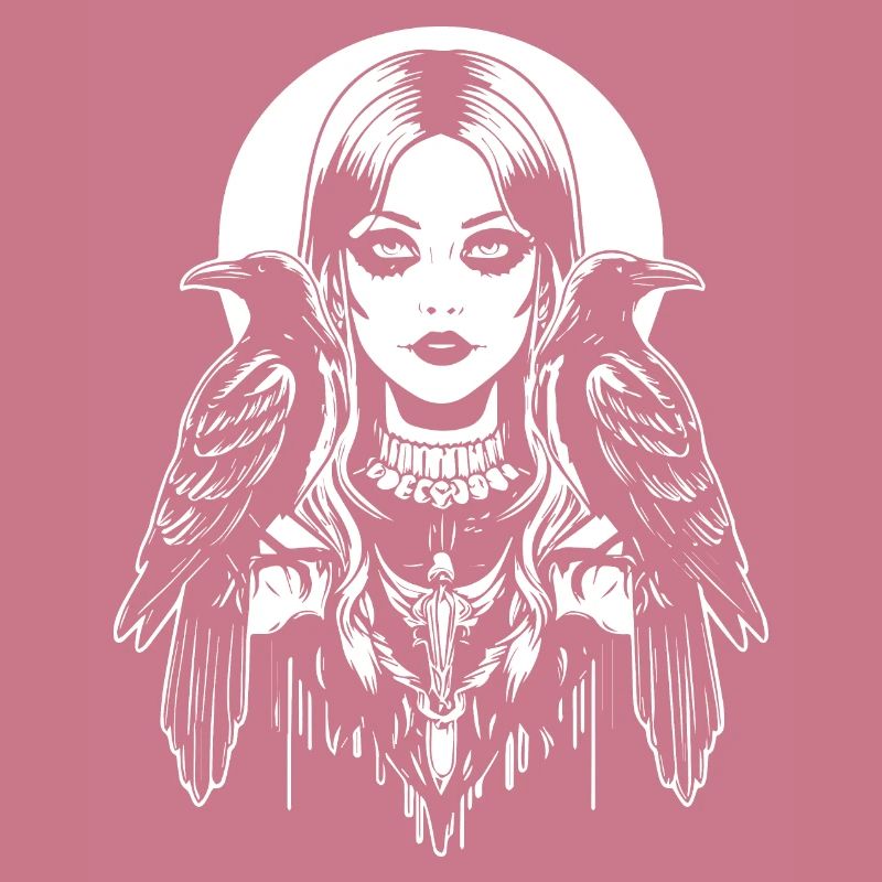 Gothic-Mädchen mit Raben