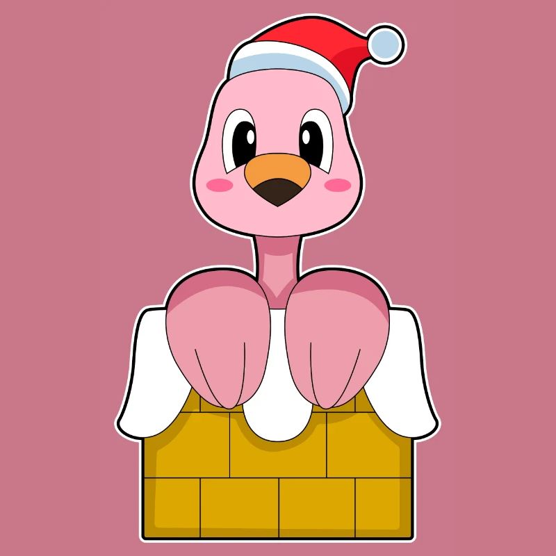 Flamingo Weihnachten Steinmauer