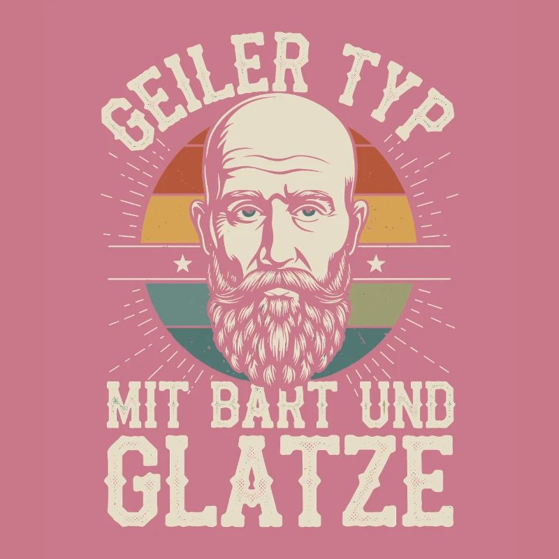 Geiler Typ Mit Bart & Glatze Glatzkopf Bartträger