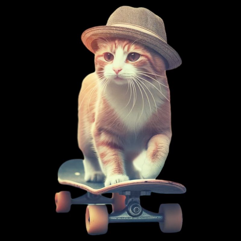 Skateboarder Hipster Cat
