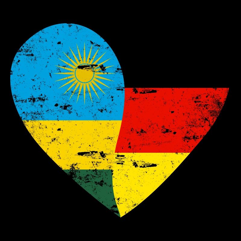 Rwanda Germany Flag Heart
