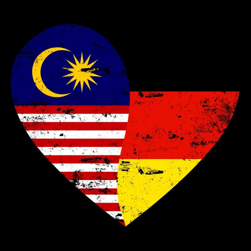 Malaysia Germany Flag Heart