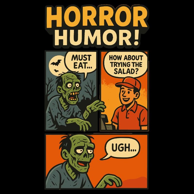 Zombie comic with salad joke