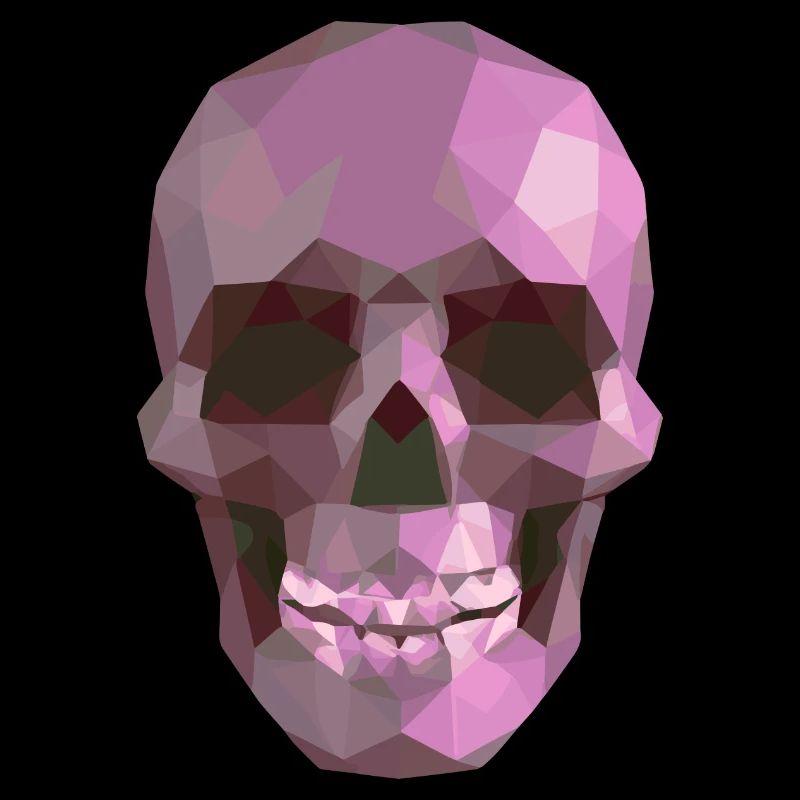 Crâne violet low poly - style gothique géométrique