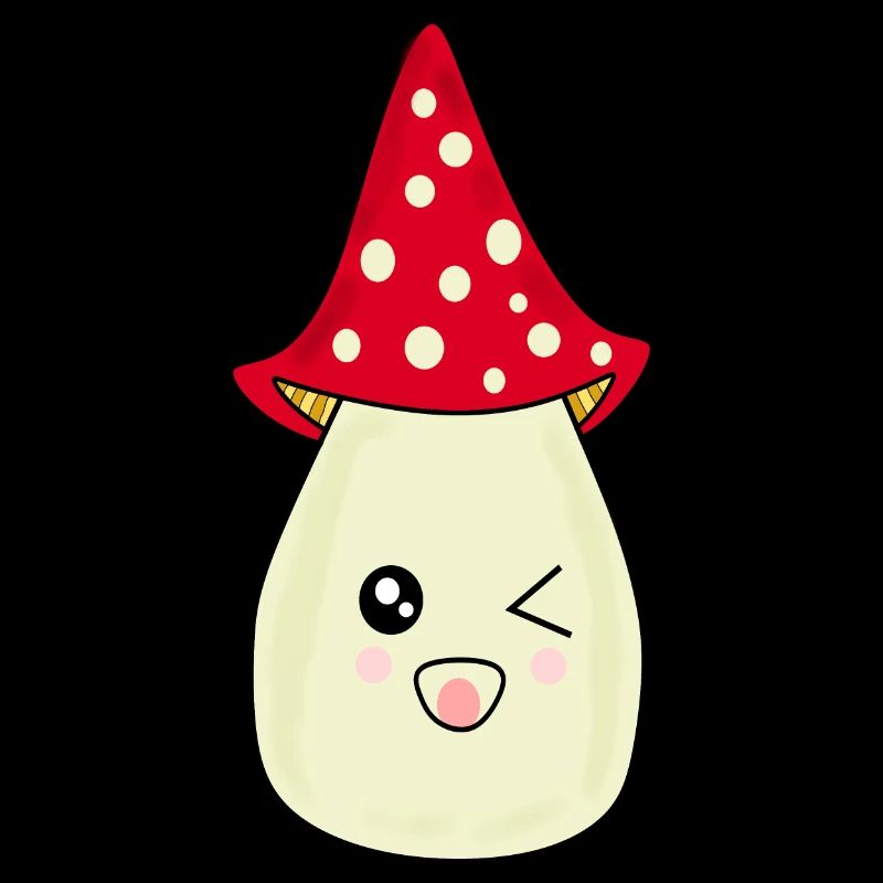 Kawaii Mushroom Toadstool cute red with face