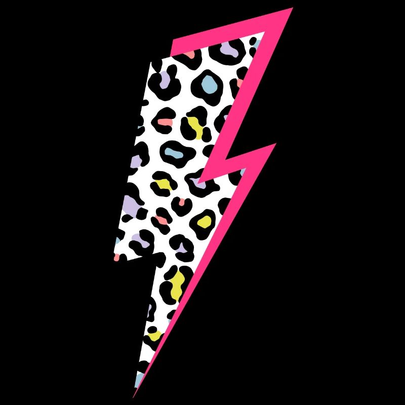 Lightning Leopard Pattern Pastel Colors with Neon Pink