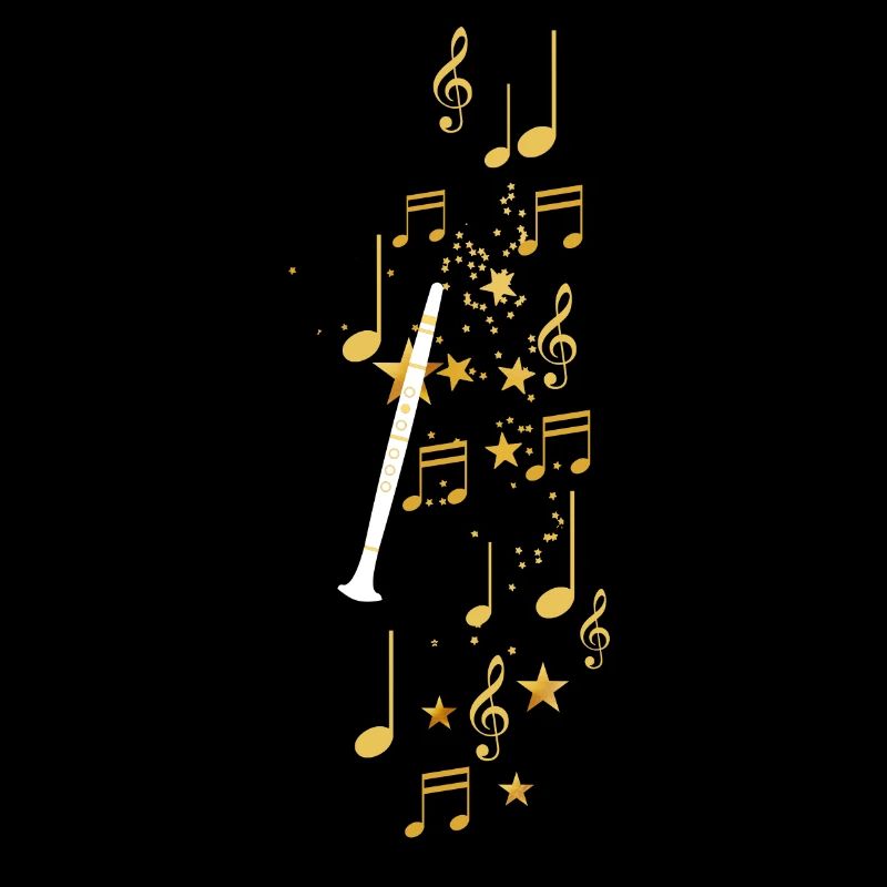 Musique, clef, étoiles, or, partitions, clarinette