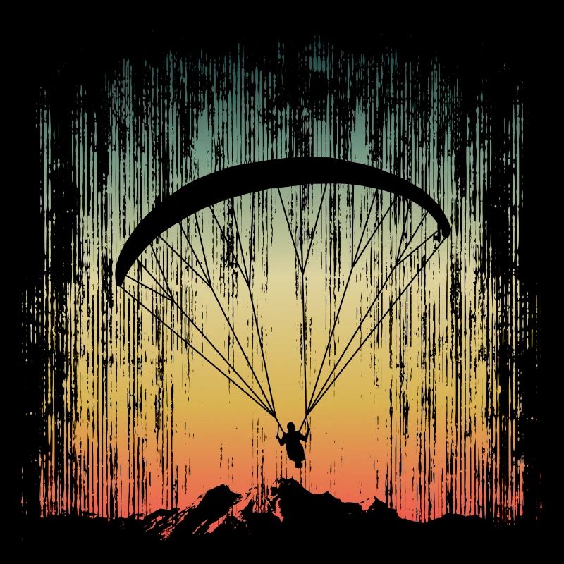 Paraglider Paragliding Gleitschirmpilot Retro