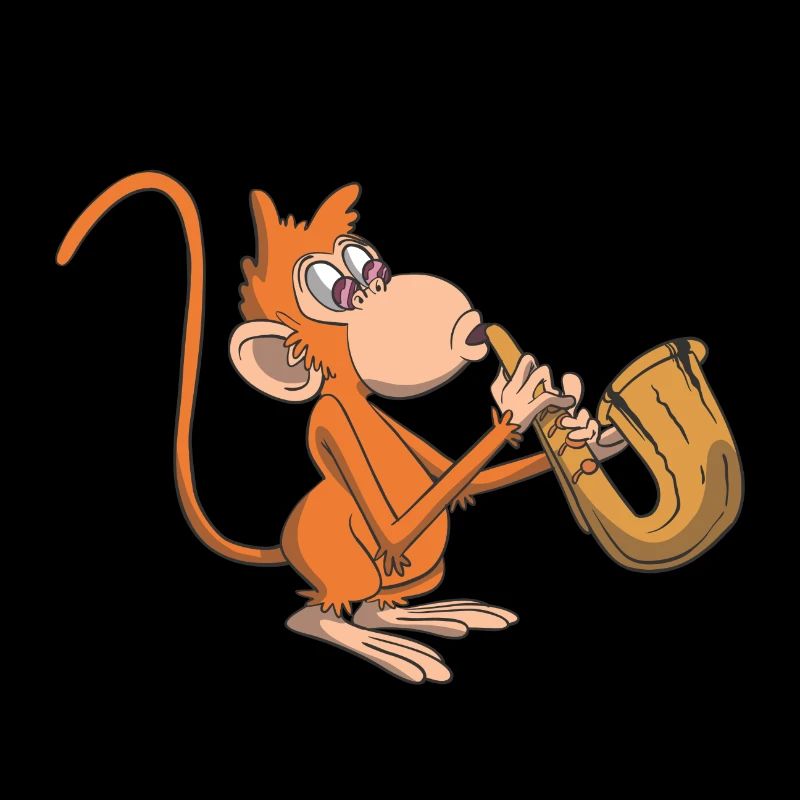 Singe joue du saxophone