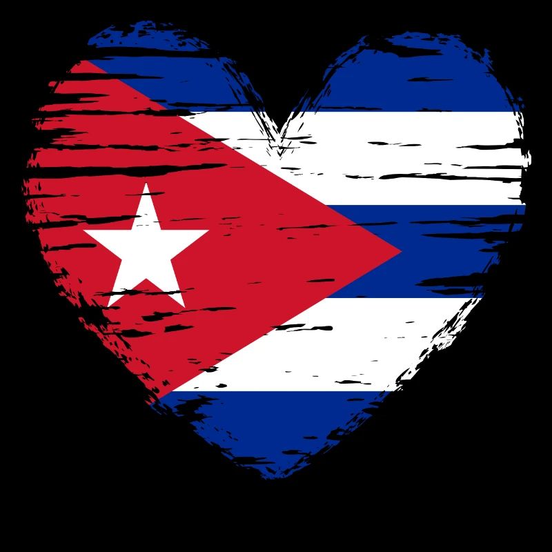 Cuba coeur drapeau blason