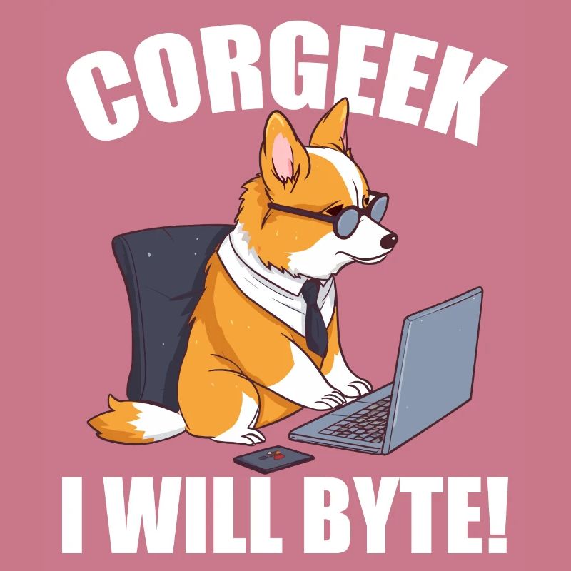 Corgi mit Brille I Will Byte Computerfreak Corgeek