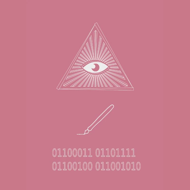 Eye write code computer programmer hipster geek