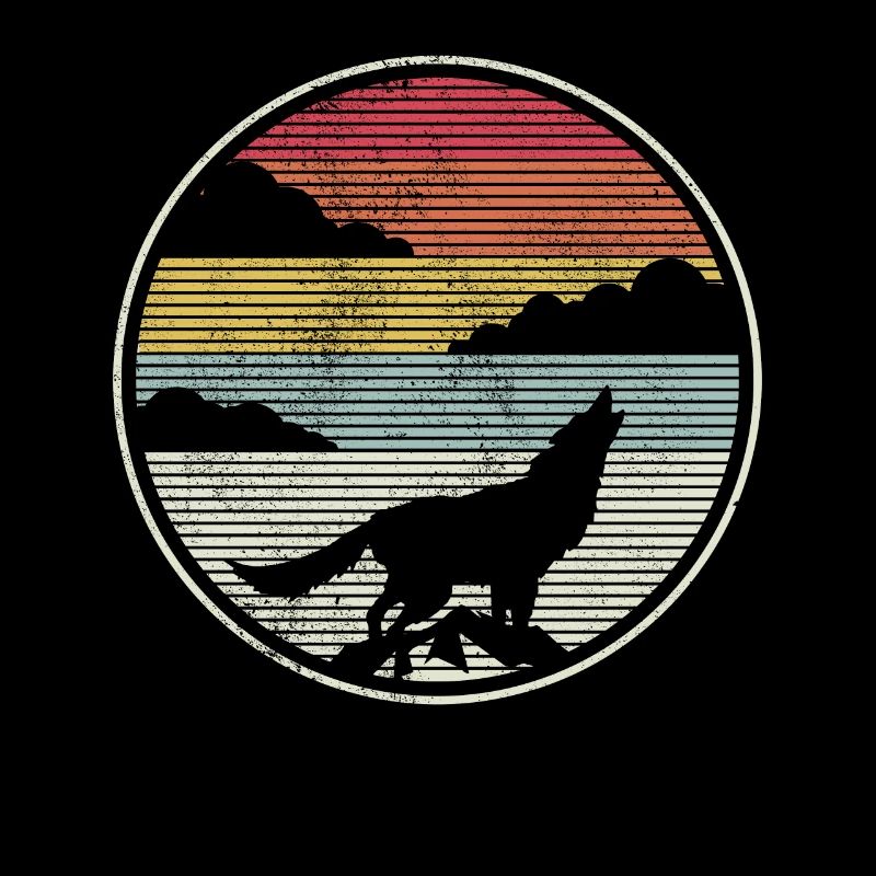 Wolf Vintage Retro Geschenk