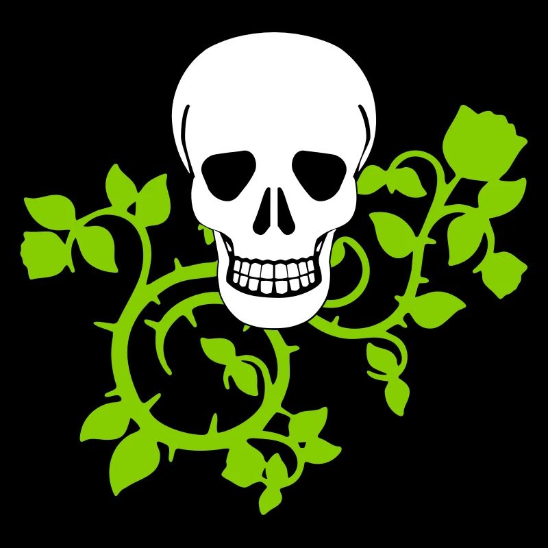 scull with tendrils - design colors selectable