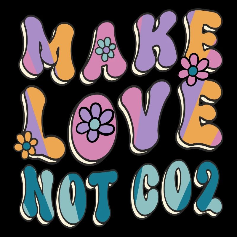 Make Love Not CO2 Retro Stil Klima Umweltschutz