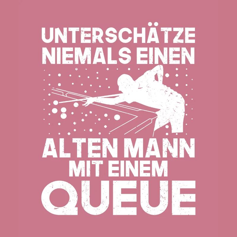 Billard alter Mann Queue