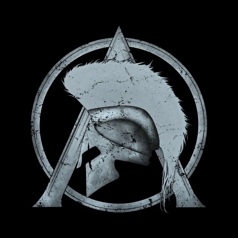 Leonidas Helm und Sparta Lambda Symbol