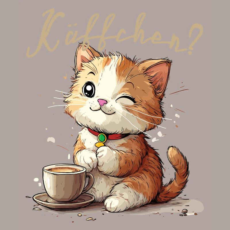 Le chaton demande du café