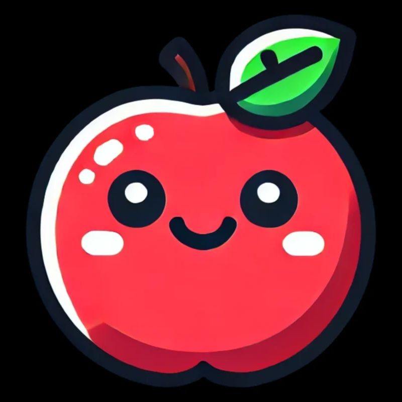 Cheerful Cartoon Apple