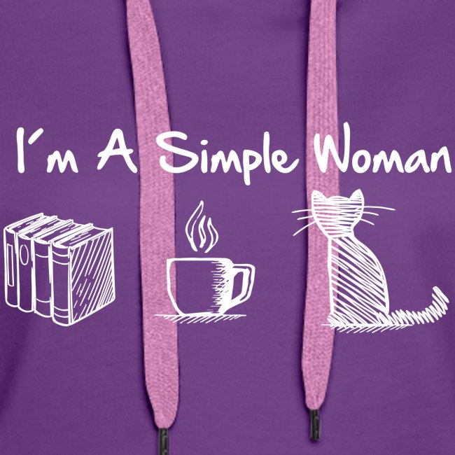 Vorschau: simple woman cat books - Frauen Premium Hoodie