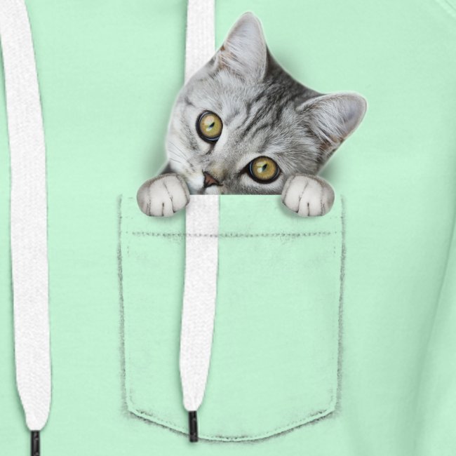 Vorschau: cat pocket - Frauen Premium Hoodie