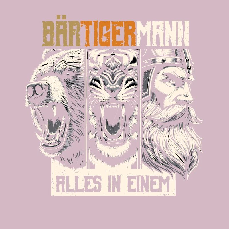 Bärtigermann Bär Tiger Mann Geschenk Bart Sprüche