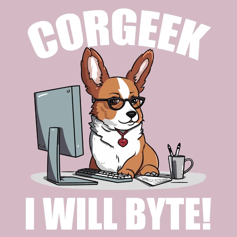 Corgi mit Brille I Will Byte Computerfreak Corgeek