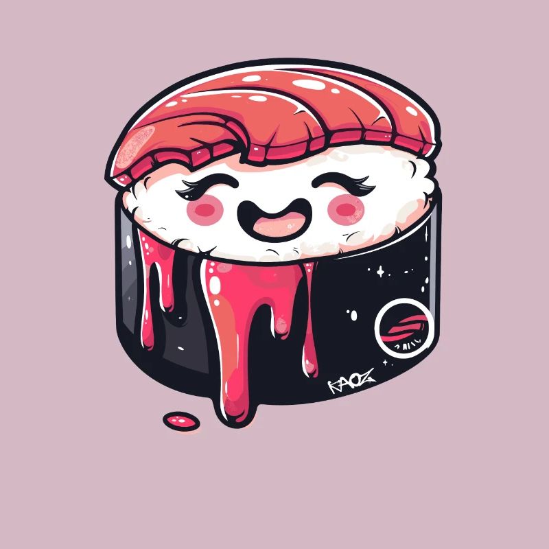 Greasy funny tuna, a cheerful sushi