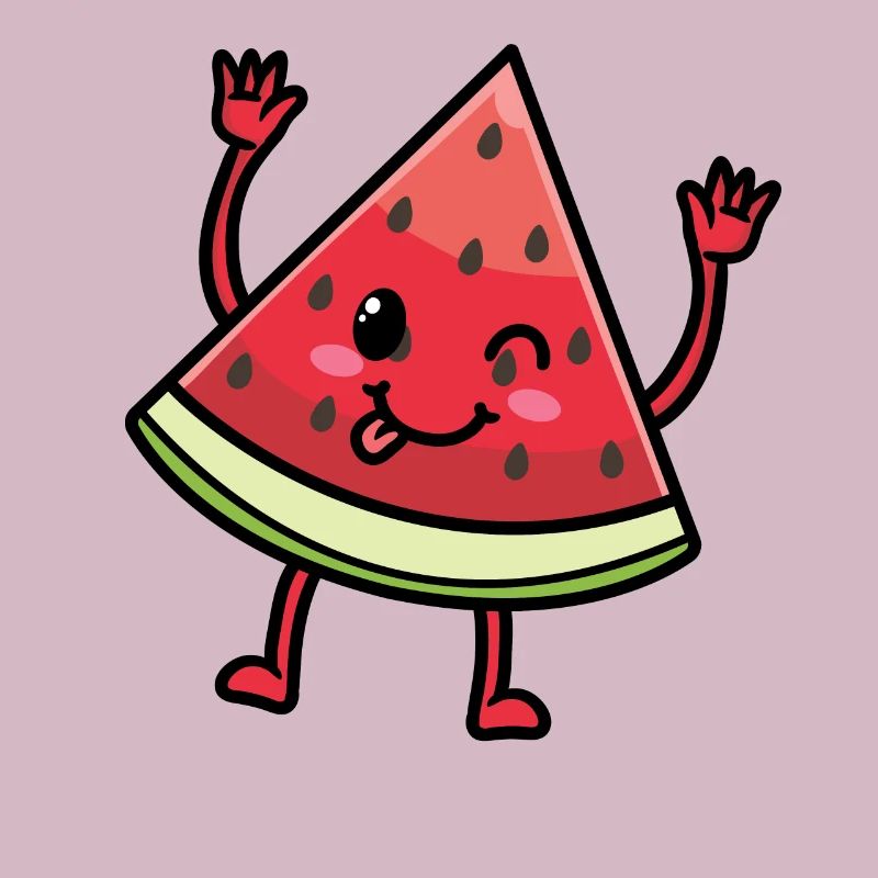 Émoticône de pastèque Melon Fruit Kawaii