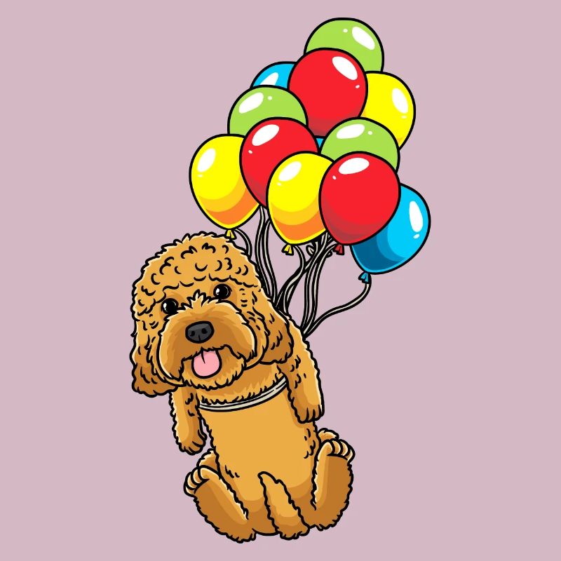 Cockapoo chien avec ballons