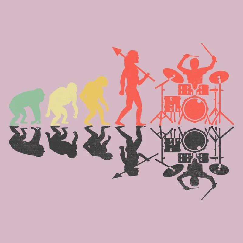 Drummer Evolution Drum Music Lover Drumming Drumme