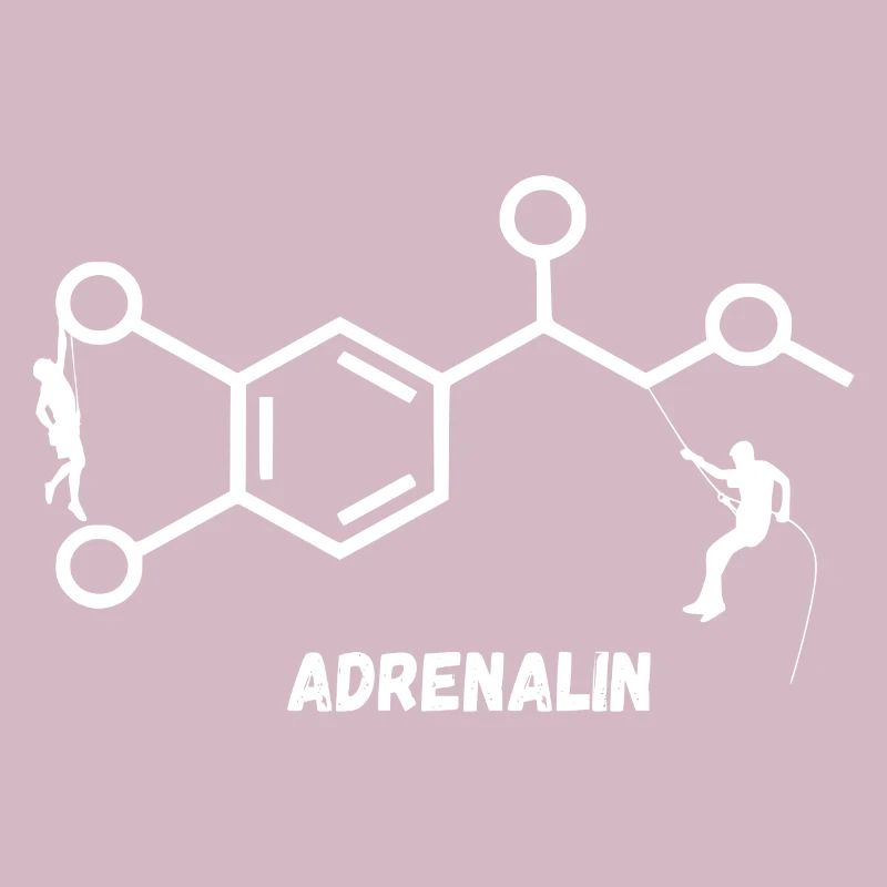 Adrenalin Strukturformel mit Kletterer