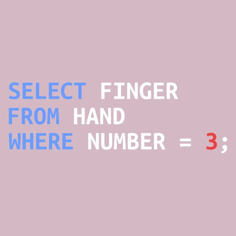 Middle Finger Select SQL Developer Funny Gift