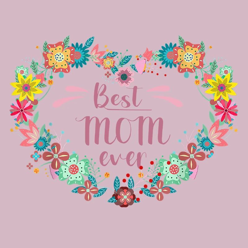 Meilleur MOM ever Beste Mutter avec coeur de fleurs
