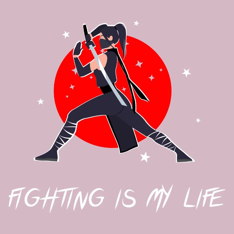 Combattant en pose de combat avec épée