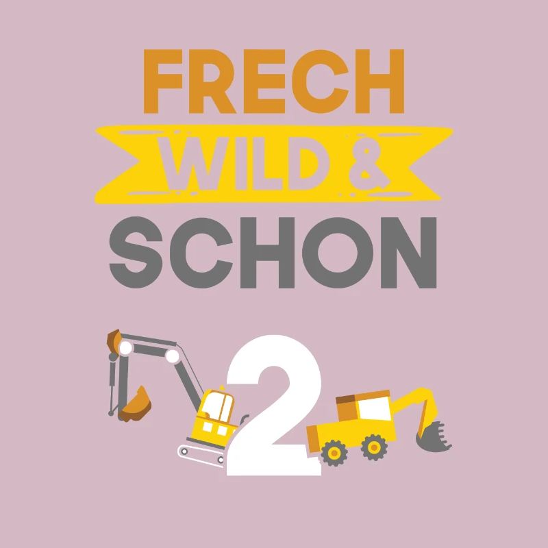 2 Jahre Geburtstag Junge Mädchen Bagger