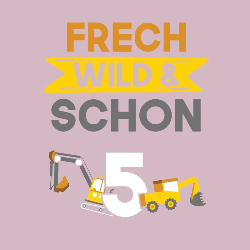 5 Jahre Geburtstag Junge Mädchen Bagger